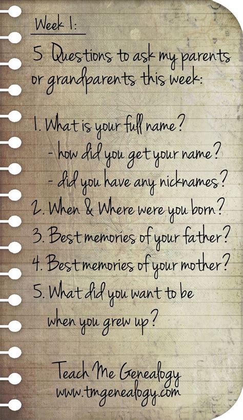 Questions To Ask Your Parents Before They Die Printable